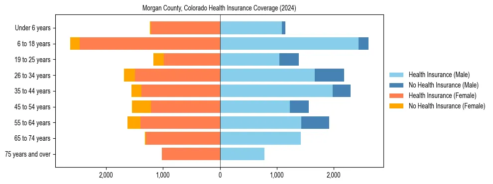Health insurance pyramid for Morgan County, Colorado