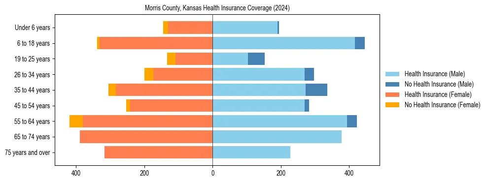 Health insurance pyramid for Morris County, Kansas