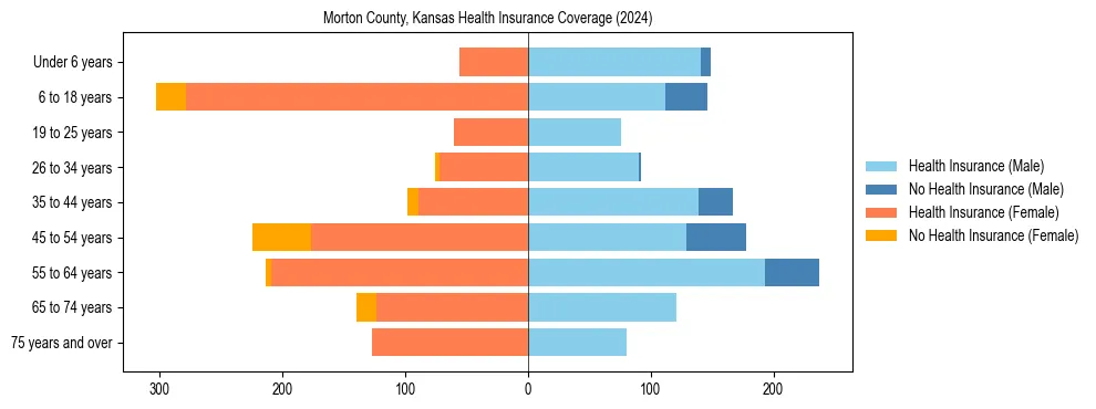 Health insurance pyramid for Morton County, Kansas