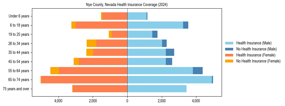 Health insurance pyramid for Nye County, Nevada