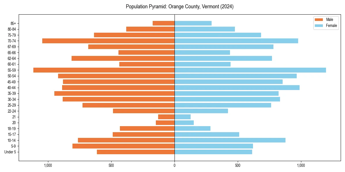 Population pyramid for 