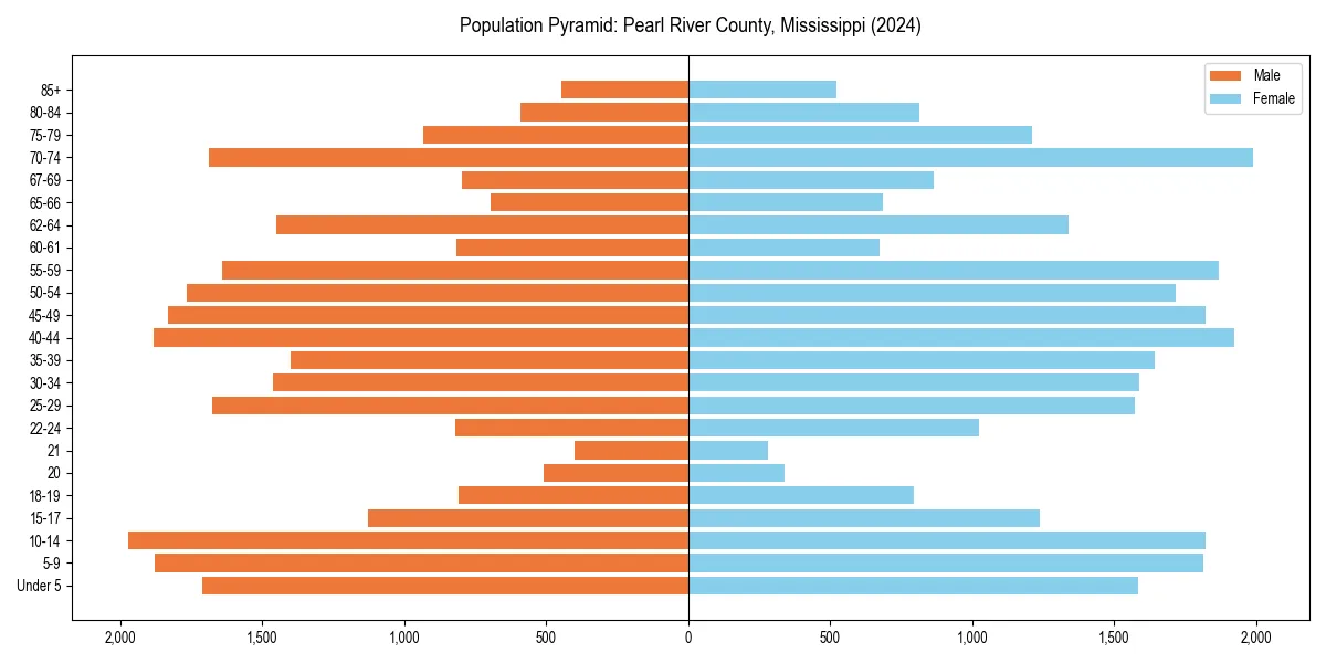 Population pyramid for 