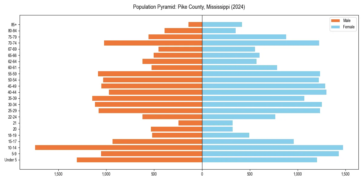 Population pyramid for 