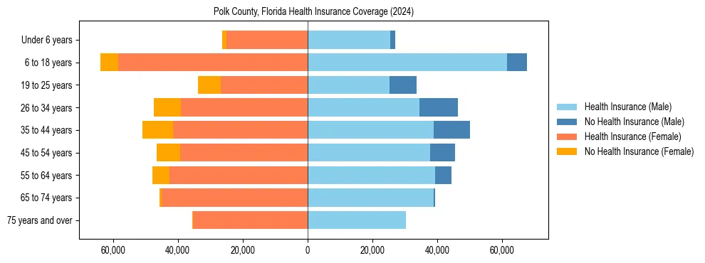 Health insurance pyramid for Polk County, Florida