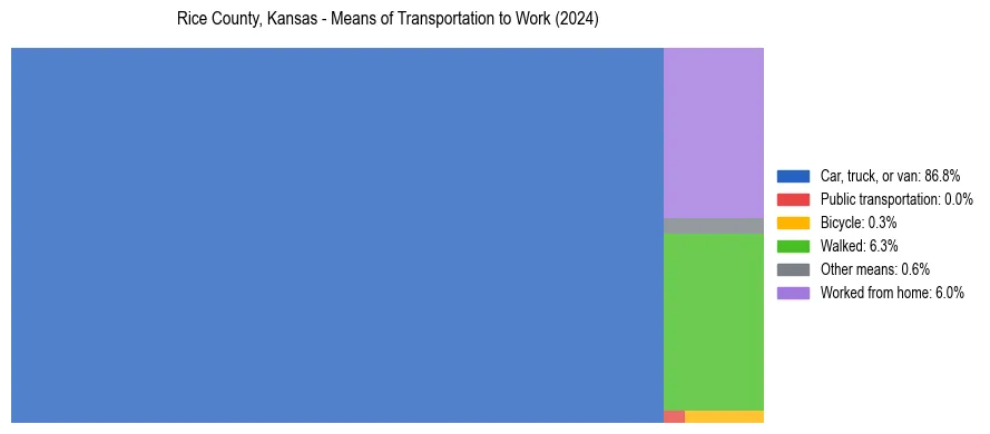 Commute modes in Rice County, Kansas