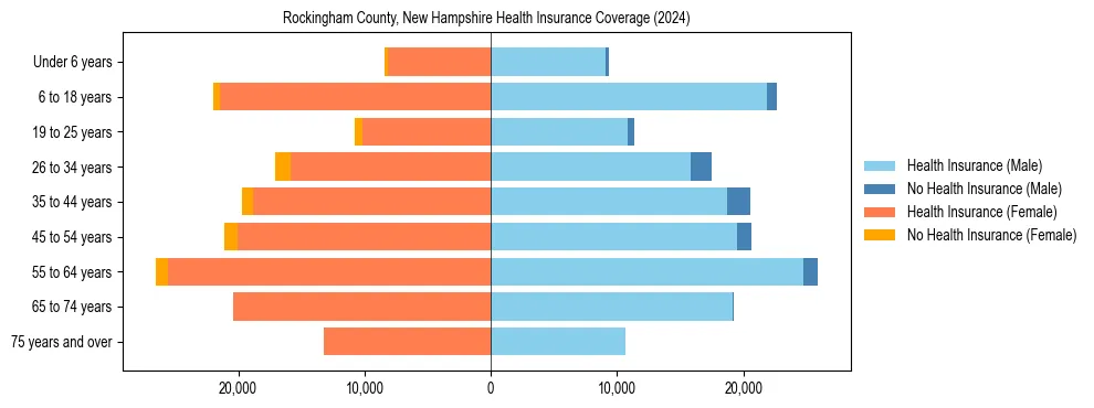 Health insurance pyramid for Rockingham County, New Hampshire