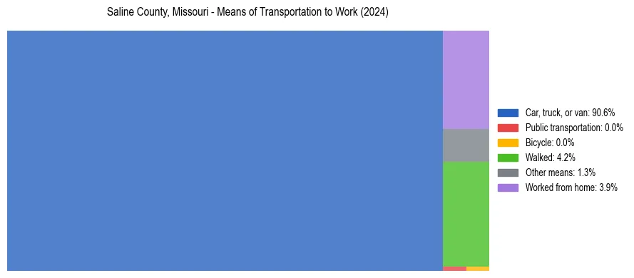 Commute modes in Saline County, Missouri