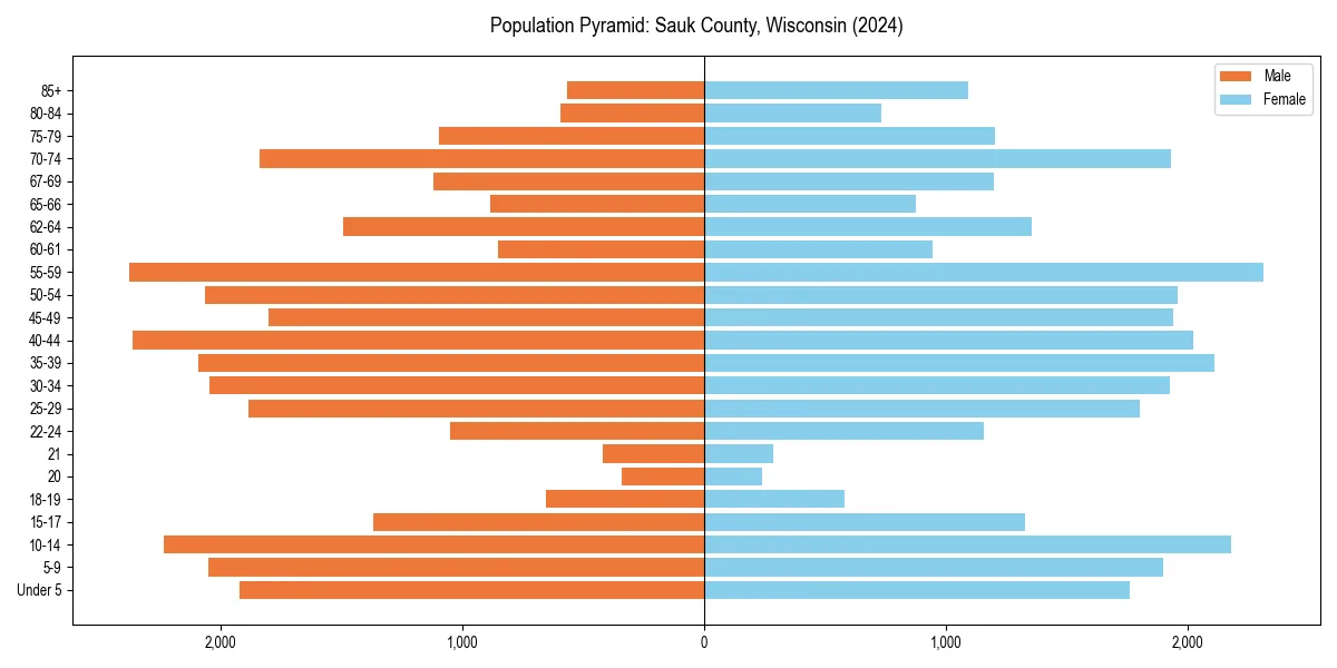 Population pyramid for 