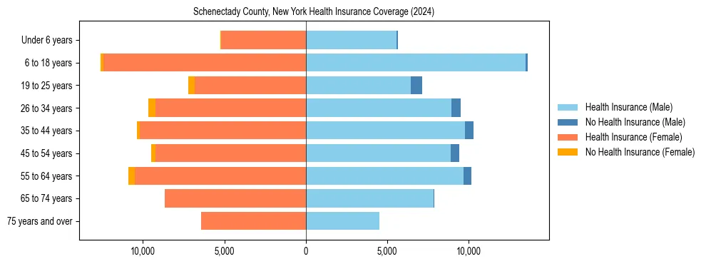 Health insurance pyramid for Schenectady County, New York
