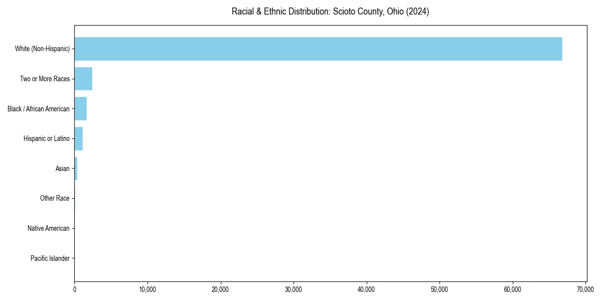 Bar chart showing racial distribution in  for 2024