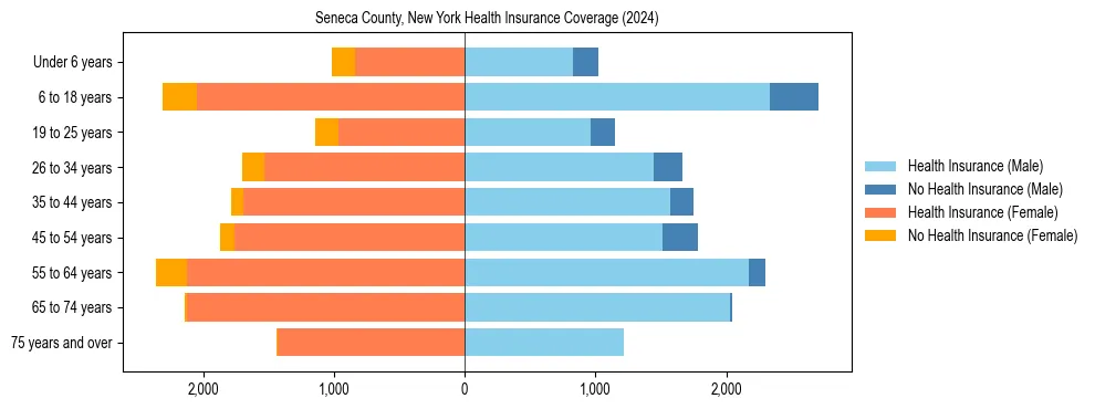 Health insurance pyramid for Seneca County, New York