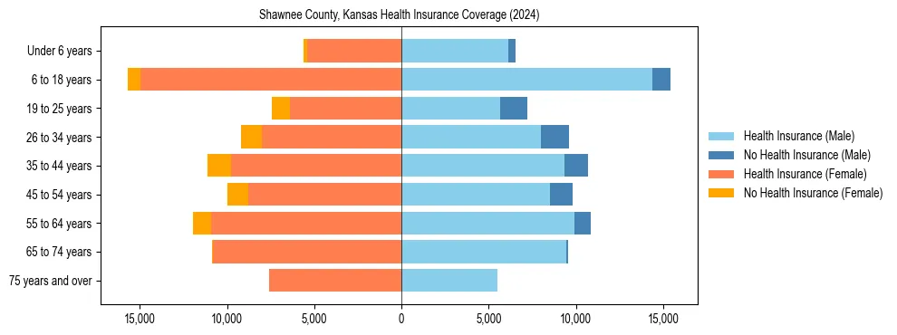Health insurance pyramid for Shawnee County, Kansas