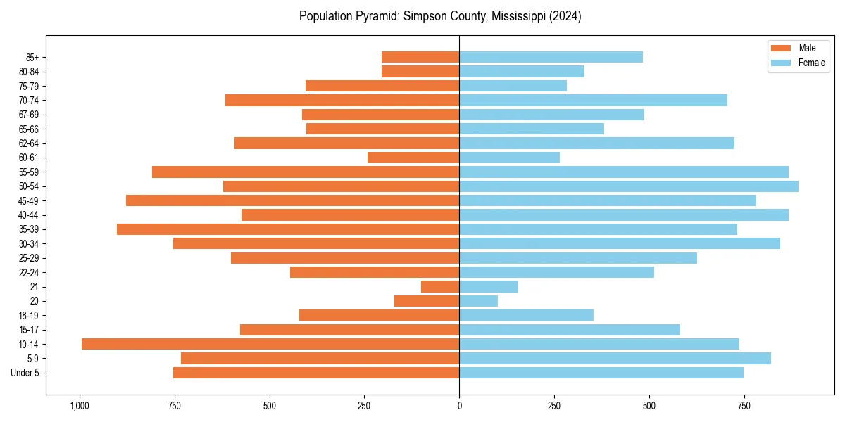 Population pyramid for 