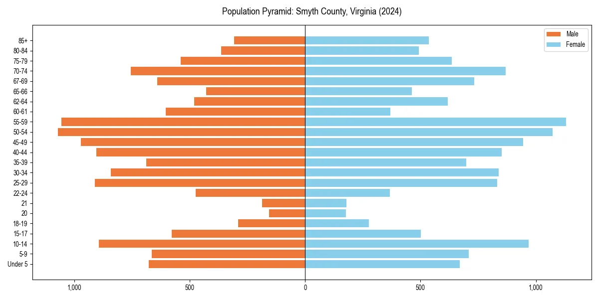 Population pyramid for 