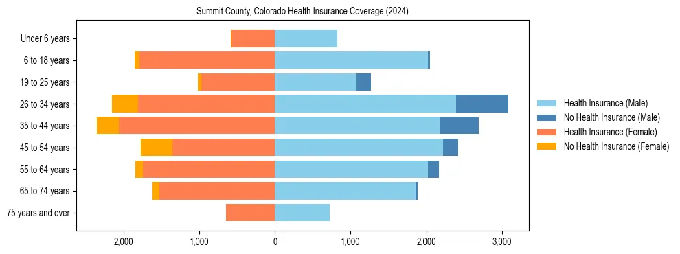 Health insurance pyramid for Summit County, Colorado