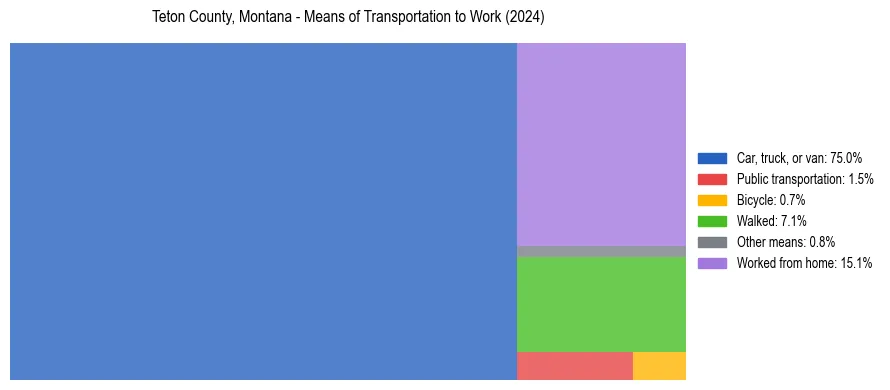 Commute modes in Teton County, Montana