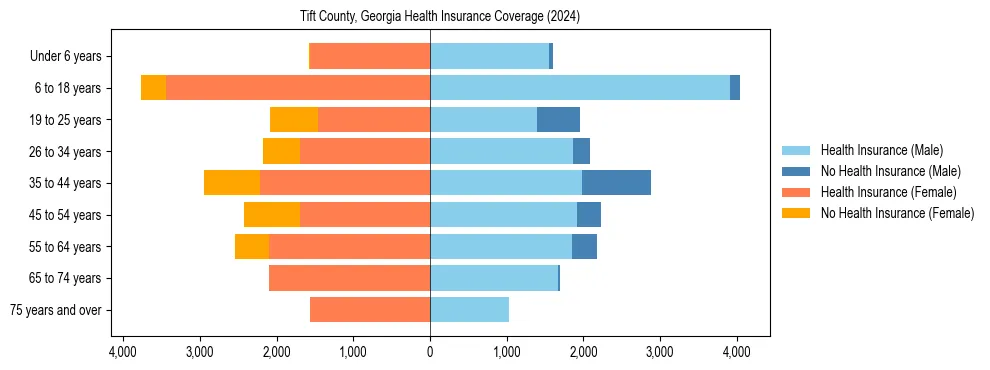Health insurance pyramid for Tift County, Georgia