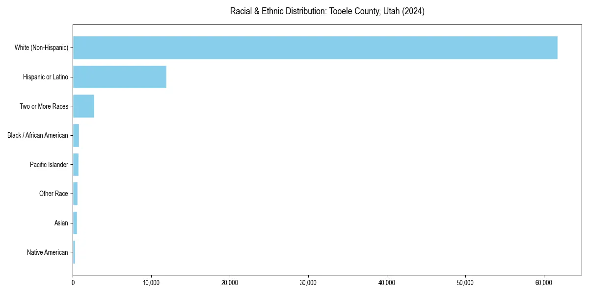 Bar chart showing racial distribution in  for 2024