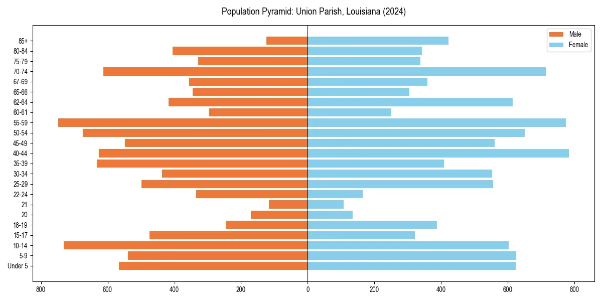 Population pyramid for 