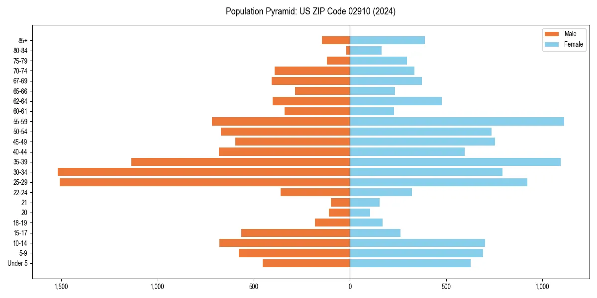 Population pyramid for 