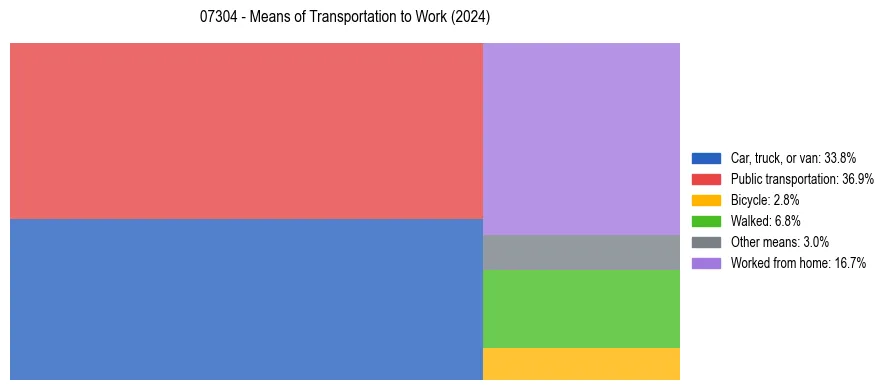 Commute modes in US ZIP Code 07304