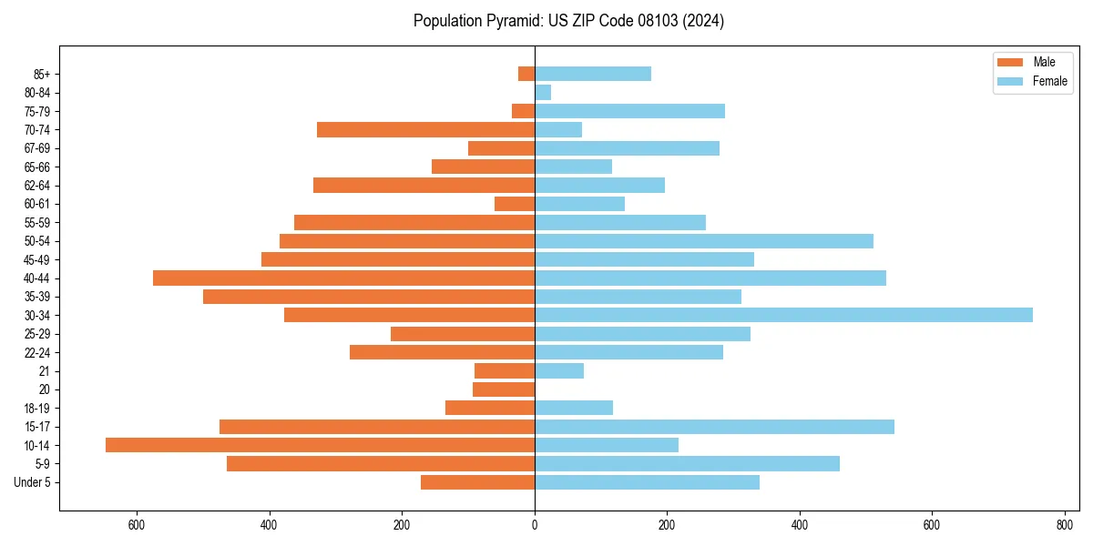 Population pyramid for 