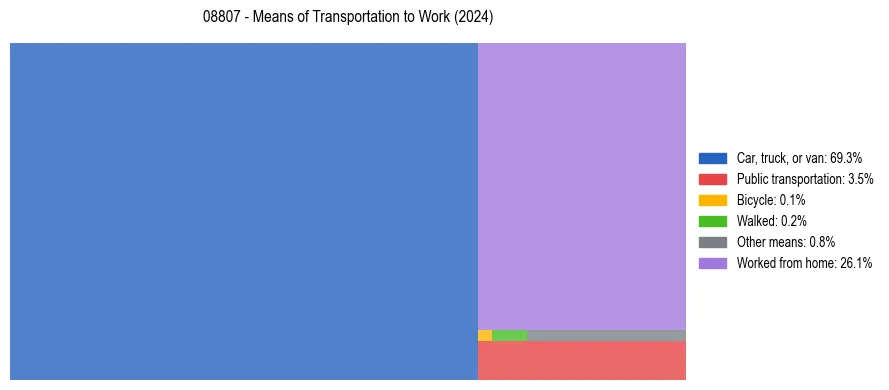 Commute modes in US ZIP Code 08807