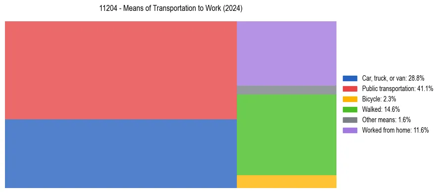 Commute modes in US ZIP Code 11204