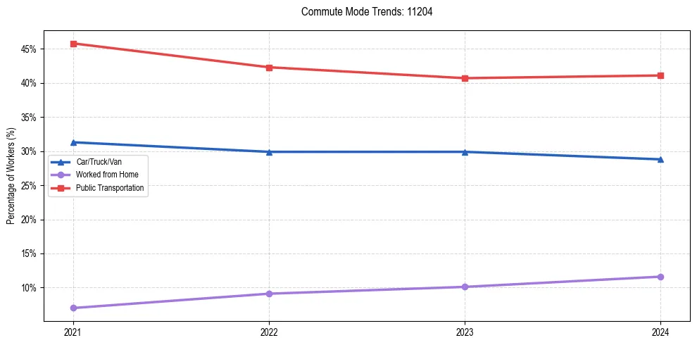 Transportation trends in US ZIP Code 11204