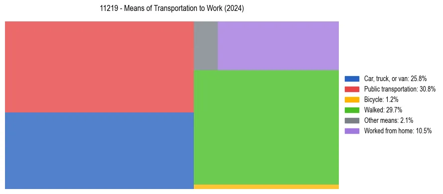 Commute modes in US ZIP Code 11219