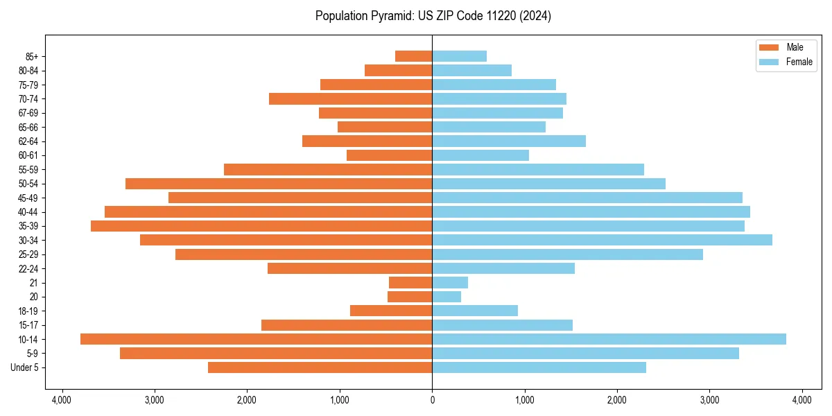 Population pyramid for 