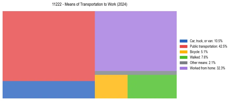 Commute modes in US ZIP Code 11222