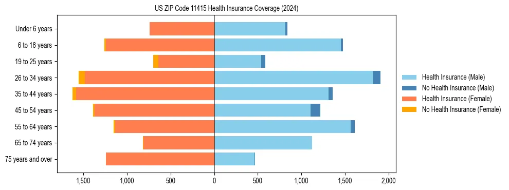 Health insurance pyramid for US ZIP Code 11415