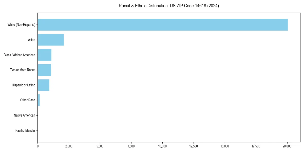 Bar chart showing racial distribution in  for 2024