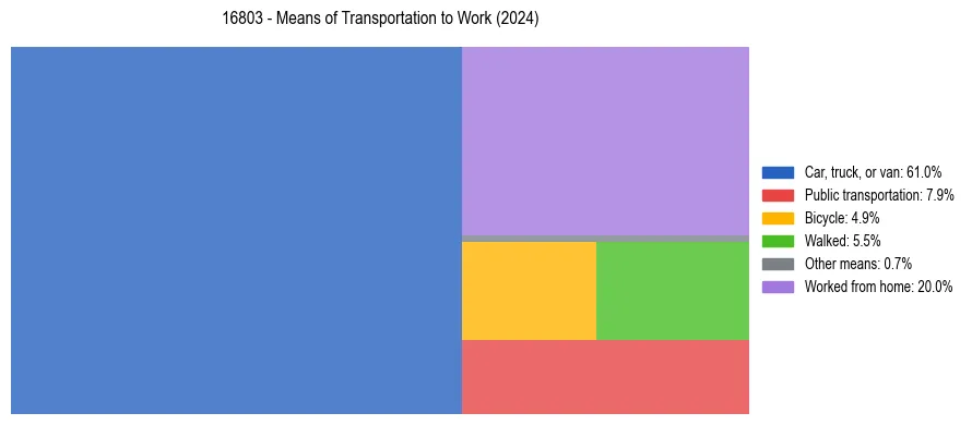 Commute modes in US ZIP Code 16803