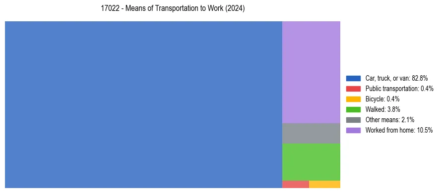 Commute modes in US ZIP Code 17022