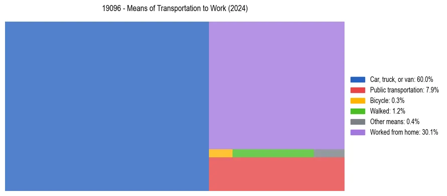 Commute modes in US ZIP Code 19096