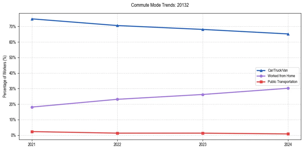 Transportation trends in US ZIP Code 20132