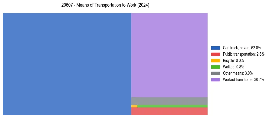 Commute modes in US ZIP Code 20607