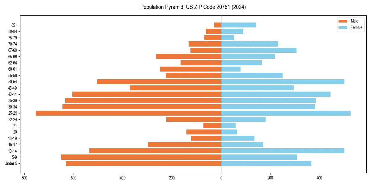 Population pyramid for 