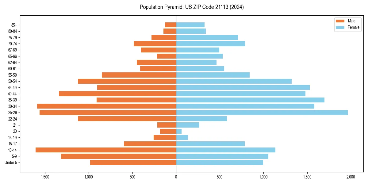 Population pyramid for 