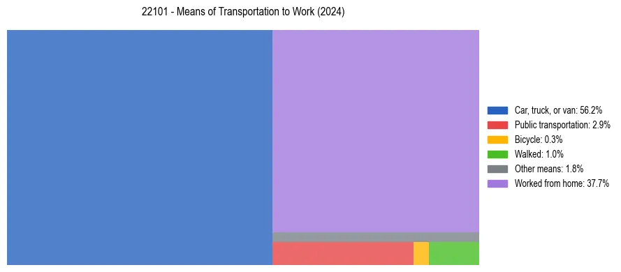 Commute modes in US ZIP Code 22101