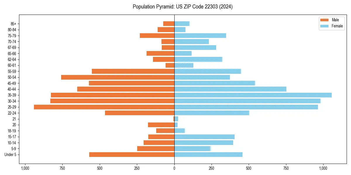 Population pyramid for 