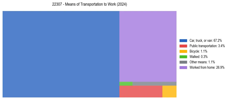 Commute modes in US ZIP Code 22307