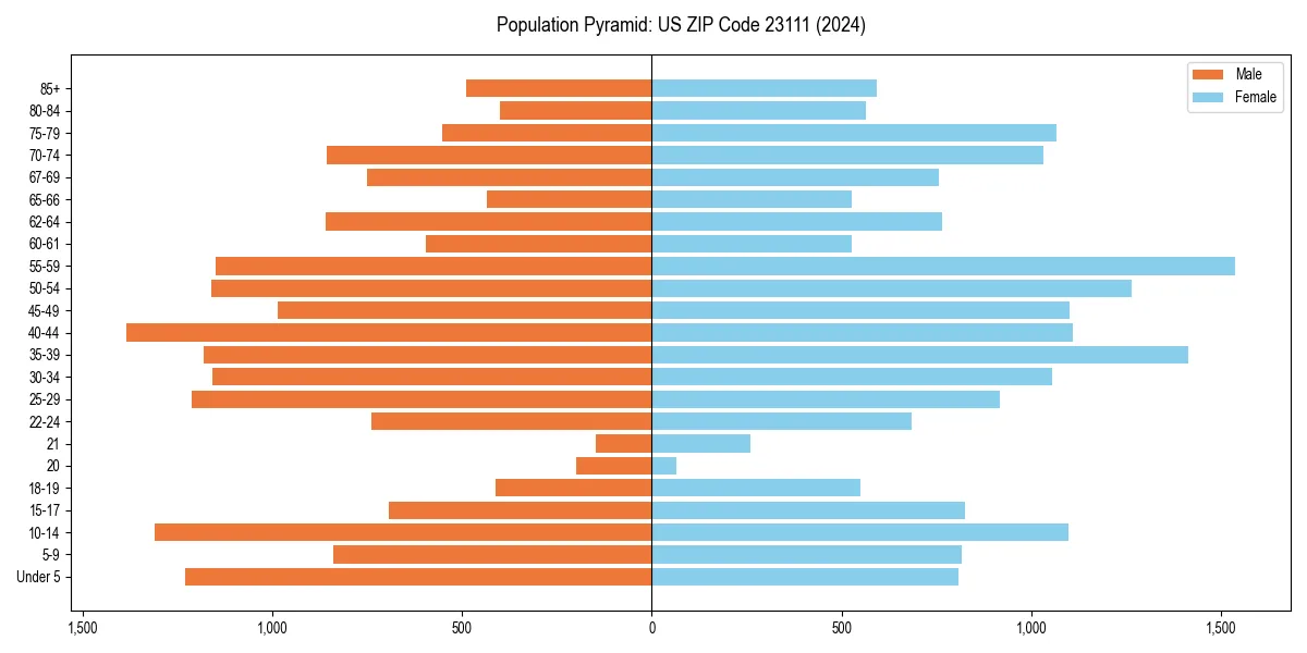 Population pyramid for 