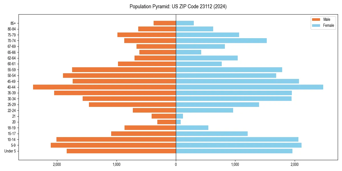 Population pyramid for 