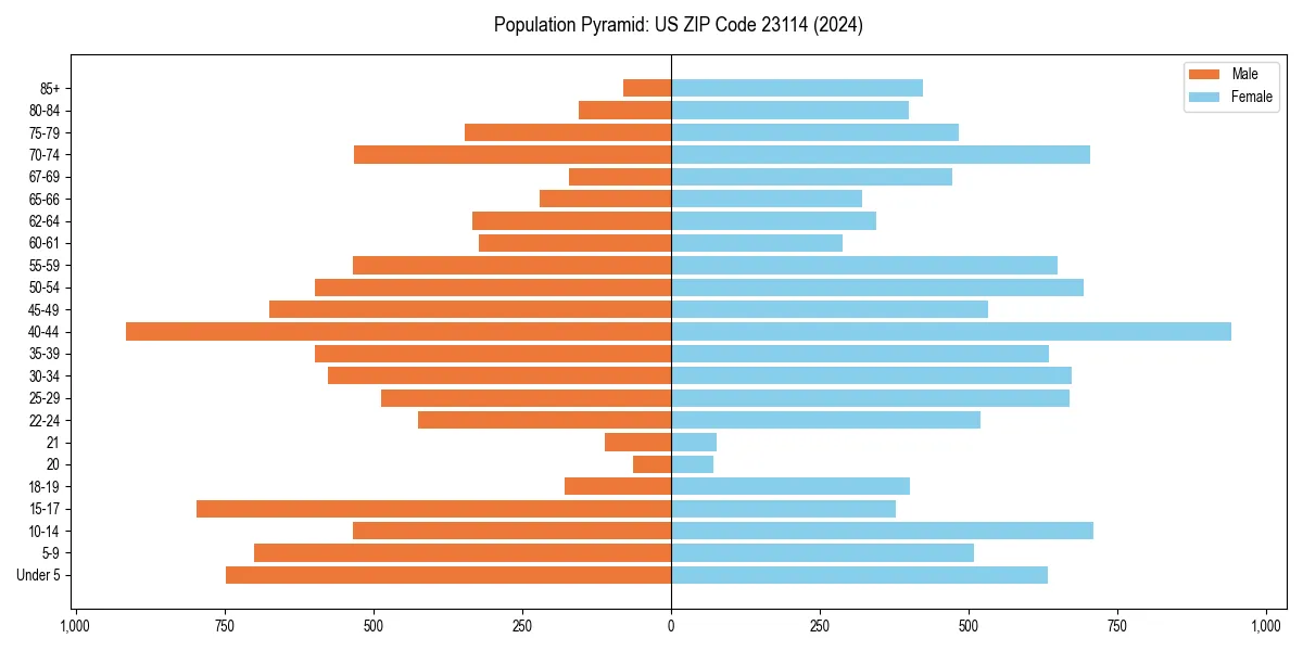 Population pyramid for 
