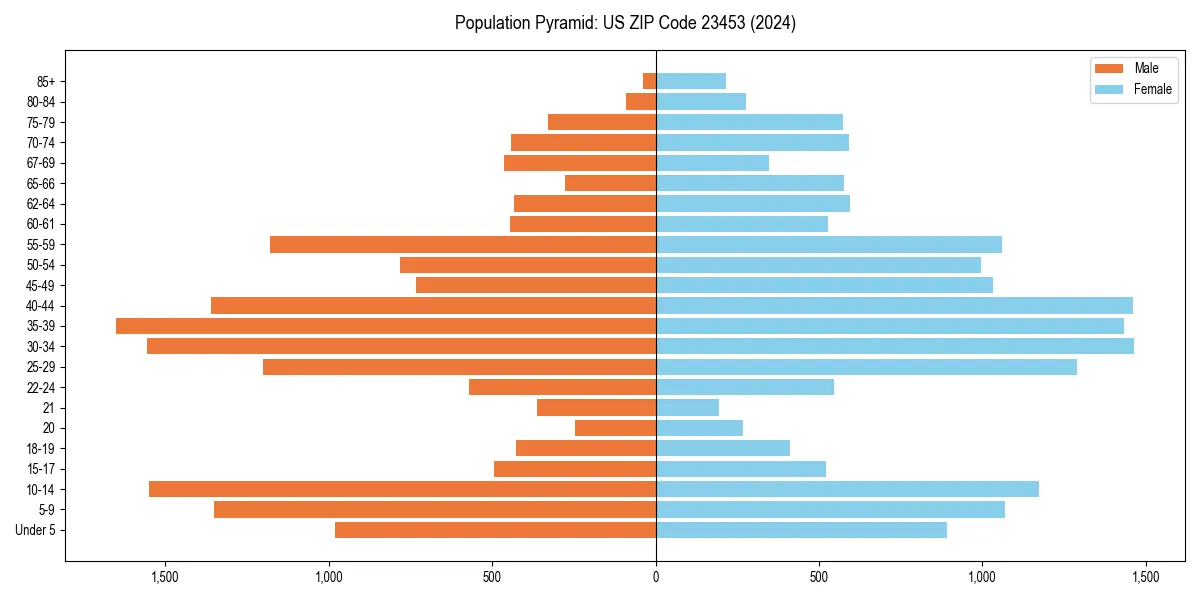 Population pyramid for 