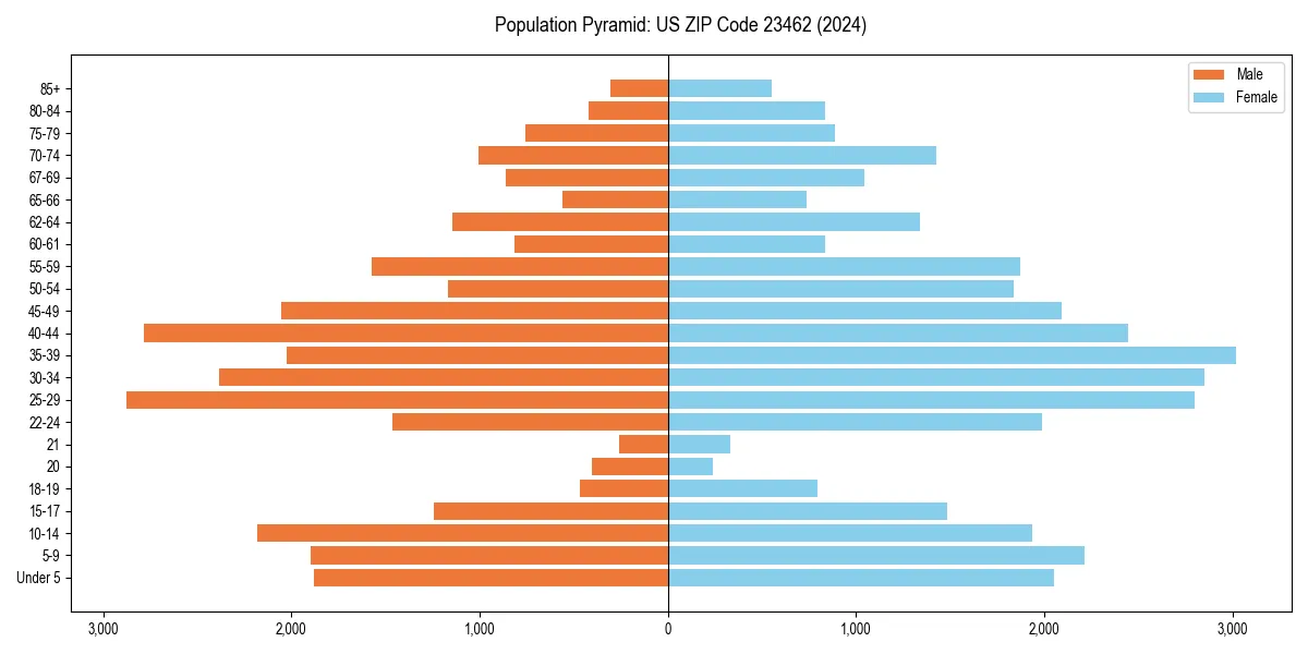 Population pyramid for 