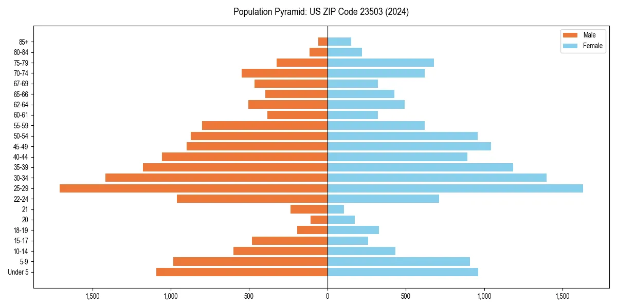 Population pyramid for 